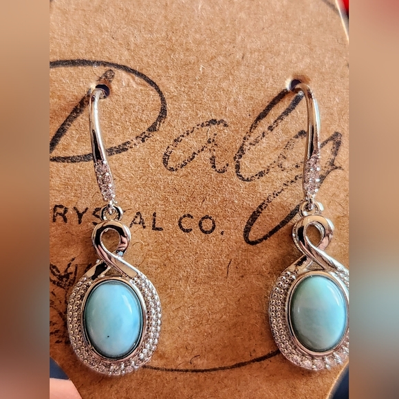 Genuine Larimar 925 Sterling Silver Drop Dangle Earring - Picture 4 of 6